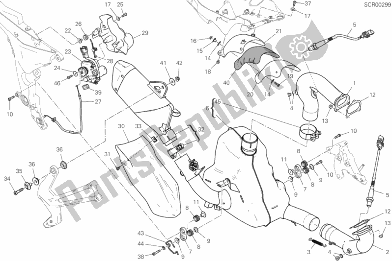 Todas as partes de Sistema De Exaustão do Ducati Multistrada 950 USA 2020